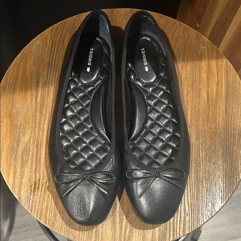 Birdies Black Leather Loafers